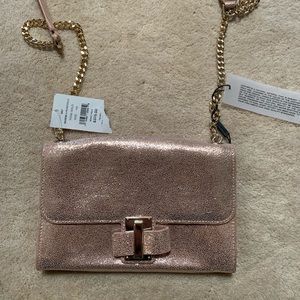Halston heritage rose gold leather bag